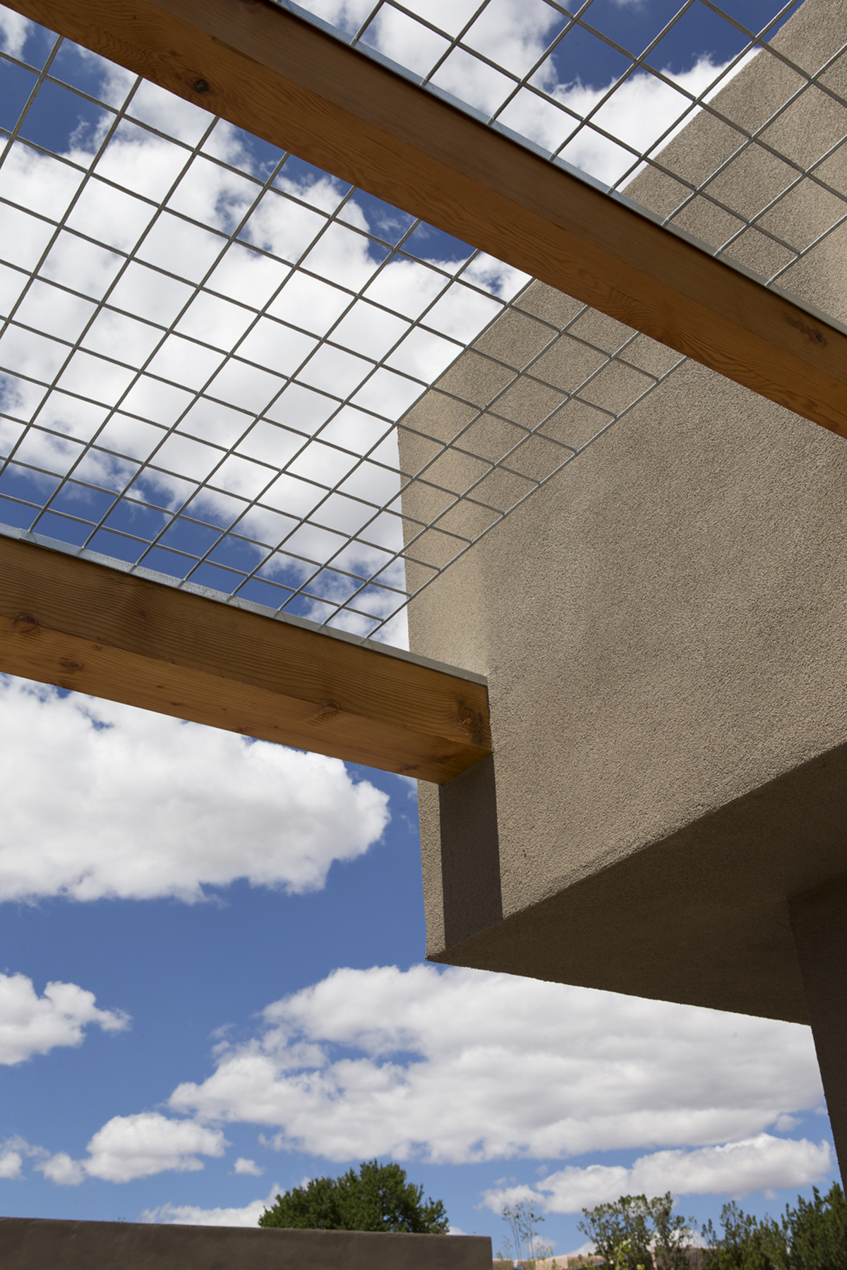 A blue sky with white clouds, perfect for an architect's vision.