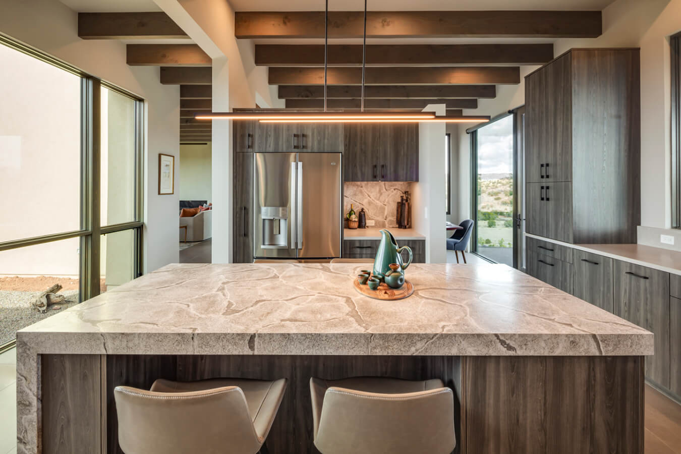Keywords used: home builder, contractor

Description: A contemporary kitchen with a marble counter top designed and built by a skilled home builder and contractor.